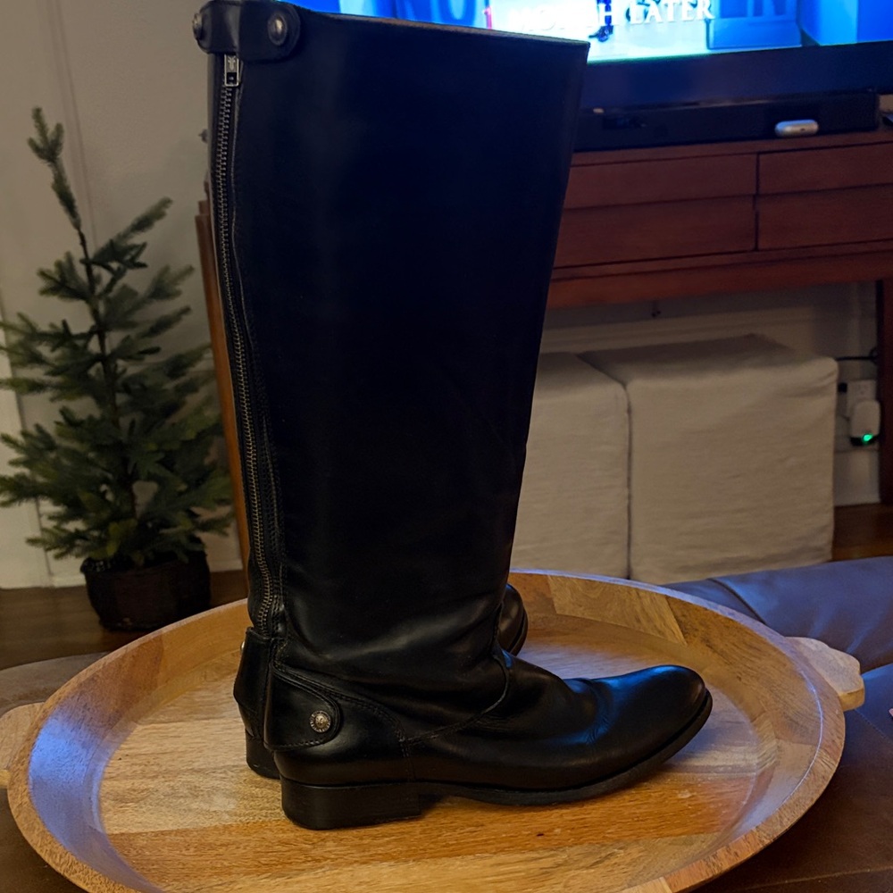 Frye Black Leather Knee-High Boots - Picture 3 of 5